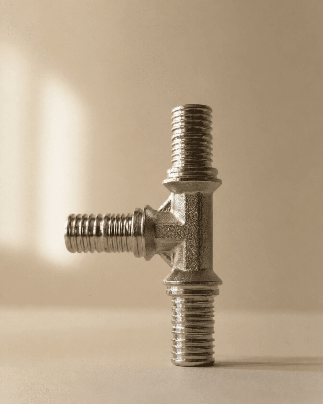 Raccordo a T in ottone stagnato per impianti idrici · Supergalvanica